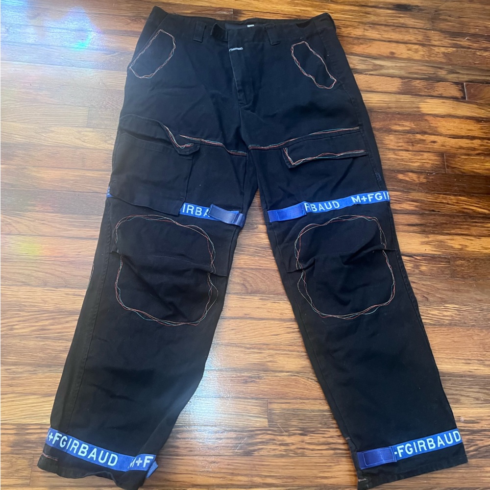 Marithe Francois Girbaud Men's Black Cargo Pants with vintage y2k 90s